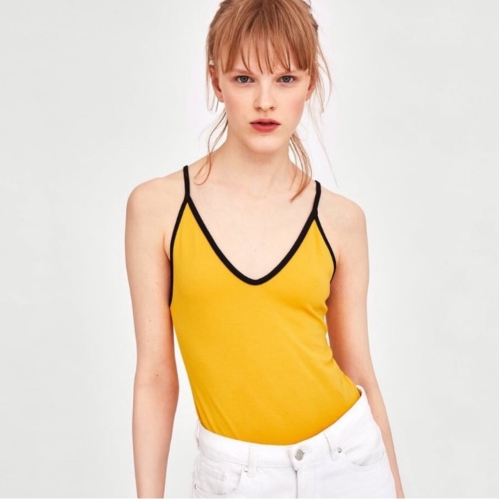 Zara Yellow and Black bodysuit